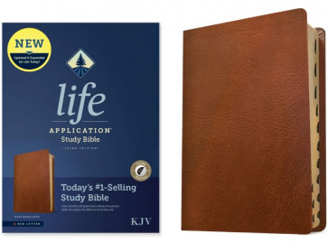 KJV Life Application Study Bible, Third Edition (Genuine Leather, Brown, Indexed, Red Letter) - Genuine Leather Genuine Leather With thumb index