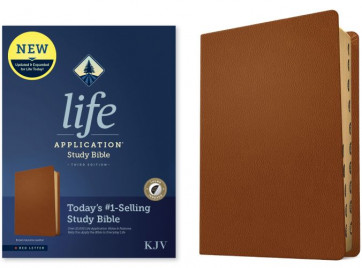 KJV Life Application Study Bible, Third Edition (Genuine Leather, Brown, Indexed, Red Letter) - Genuine Leather Genuine Leather With thumb index