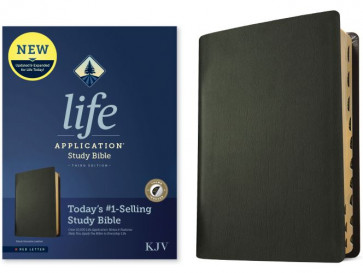 KJV Life Application Study Bible, Third Edition (Genuine Leather, Black, Indexed, Red Letter) - Genuine Leather Genuine Leather With thumb index