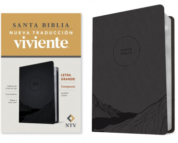 Santa Biblia NTV, Edición compacta, letra grande (SentiPiel, Carbón, Letra Roja) - LeatherLike Charcoal With ribbon marker(s)