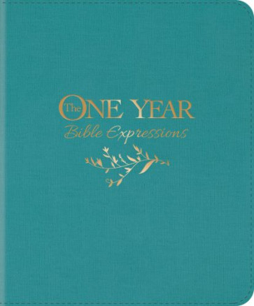 One Year Bible Expressions NLT (LeatherLike, Tidewater Teal) - LeatherLike Tidewater Teal With ribbon marker(s) Wide margin