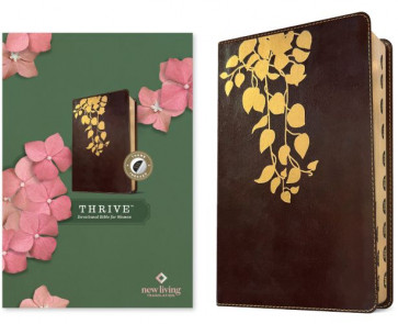 NLT THRIVE Devotional Bible for Women (LeatherLike, Cascade Deep Brown, Indexed) - LeatherLike Cascade Deep Brown Imitation Leather With thumb index