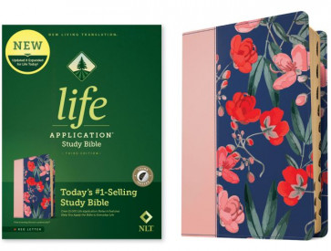 NLT Life Application Study Bible, Third Edition (LeatherLike, Pink Evening Bloom, Indexed, Red Letter) - LeatherLike With thumb index and ribbon marker(s)