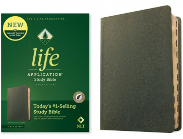 NLT Life Application Study Bible, Third Edition (Genuine Leather, Olive Green, Indexed, Red Letter) - Genuine Leather Olive Green With thumb index and ribbon marker(s)