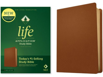 NLT Life Application Study Bible, Third Edition (Genuine Leather, Brown, Red Letter) - Genuine Leather With ribbon marker(s)