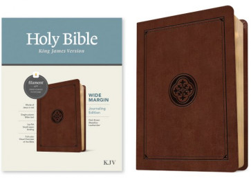 KJV Wide Margin Bible, Filament-Enabled Edition (LeatherLike, Dark Brown Medallion, Red Letter) - LeatherLike Dark Brown Medallion Imitation Leather With ribbon marker(s)