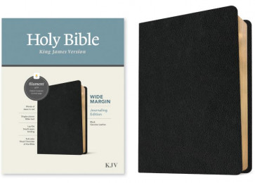 KJV Wide Margin Bible, Filament-Enabled Edition (Genuine Leather, Black, Red Letter) - Sewn Genuine Leather With ribbon marker(s)