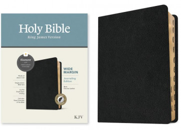 KJV Wide Margin Bible, Filament-Enabled Edition (Genuine Leather, Black, Indexed, Red Letter) - Sewn Genuine Leather With thumb index