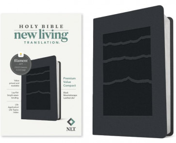 NLT Premium Value Compact Bible, Filament-Enabled Edition (LeatherLike, Black Mountainscape) - LeatherLike Imitation Leather
