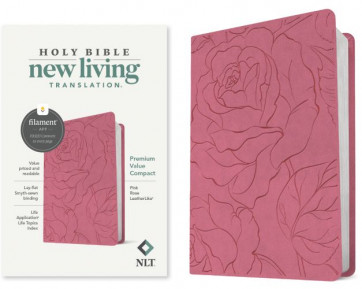 NLT Premium Value Compact Bible, Filament-Enabled Edition (LeatherLike, Pink Rose) - LeatherLike Imitation Leather