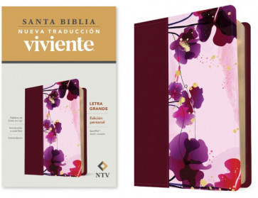 Santa Biblia NTV, Edición personal, letra grande (SentiPiel, Jardín morado, Letra Roja) - LeatherLike Purple Garden With ribbon marker(s)