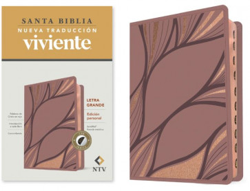 Santa Biblia NTV, Edición personal, letra grande (SentiPiel, Rosado metálico, Índice) - LeatherLike Rose Metallic With thumb index and ribbon marker(s)