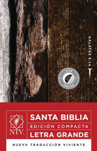 Santa Biblia NTV, Edición compacta, letra grande, Gálatas 6:14 (SentiPiel, Índice, Letra Roja) - LeatherLike With thumb index and ribbon marker(s)