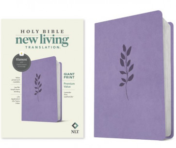 NLT Giant Print Premium Value Bible, Filament-Enabled Edition (LeatherLike, Lavender Vine) - LeatherLike Lavender Vine