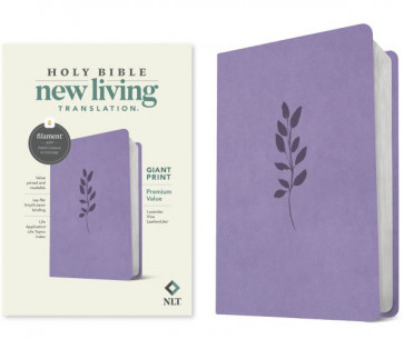 NLT Giant Print Premium Value Bible, Filament Enabled (LeatherLike, Lavender Vine) - LeatherLike Lavender Vine
