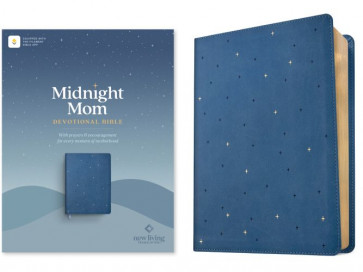 NLT Midnight Mom Devotional Bible (LeatherLike, Starlit Navy, Red Letter, Filament Enabled) - LeatherLike Starlit Navy With ribbon marker(s)