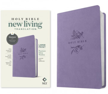 NLT Large Print Premium Value Thinline Bible, Filament-Enabled Edition (LeatherLike, Lavender Song) - LeatherLike Lavender Song Imitation Leather