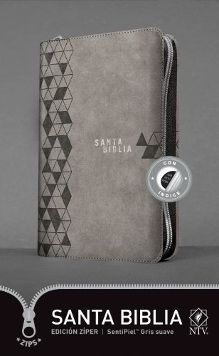 Santa Biblia NTV, Edición zíper, Gris suave  - LeatherLike With thumb index and zip fastener