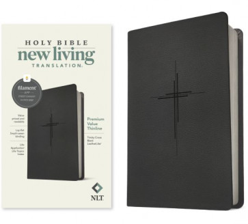 NLT Premium Value Thinline Bible, Filament-Enabled Edition (LeatherLike, Trinity Cross Black) - LeatherLike Trinity Cross Black Imitation Leather