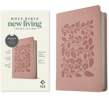 NLT Premium Value Thinline Bible, Filament-Enabled Edition (LeatherLike, Dusty Pink Vines) - LeatherLike Dusty Pink Vines Imitation Leather