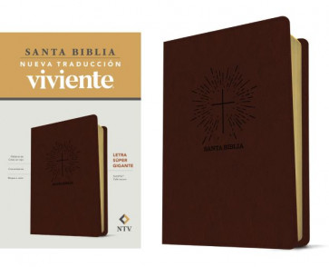Santa Biblia NTV, letra súper gigante (SentiPiel, Café oscuro , Letra Roja) - Imitation Leather Dark Brown With ribbon marker(s)