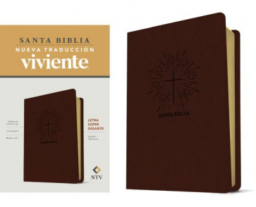 Santa Biblia NTV, letra súper gigante (SentiPiel, Café oscuro , Letra Roja) - Imitation Leather Dark Brown With ribbon marker(s)