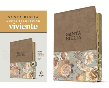 Santa Biblia NTV, letra súper gigante (SentiPiel, Beige, Índice, Letra Roja) - Imitation Leather Beige With thumb index and ribbon marker(s)