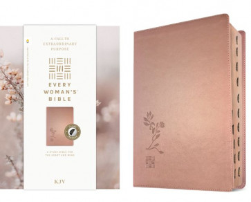 KJV Every Woman's Bible, Filament Enabled (LeatherLike, Rose Gold, Indexed, Red Letter) - LeatherLike Rose Gold Imitation Leather With thumb index