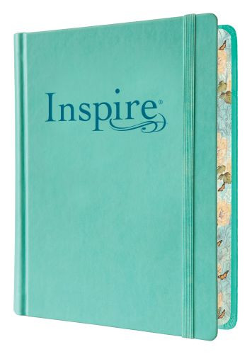 Inspire Bible NLT (Hardcover LeatherLike, Aquamarine, Filament Enabled) - Hardcover Aquamarine With ribbon marker(s) Wide margin
