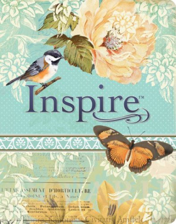 Inspire Bible NLT, Filament Enabled (LeatherLike, Vintage Blue/Cream) - Sewn Vintage Blue/Cream Imitation Leather Flexible plastic / vinyl cover