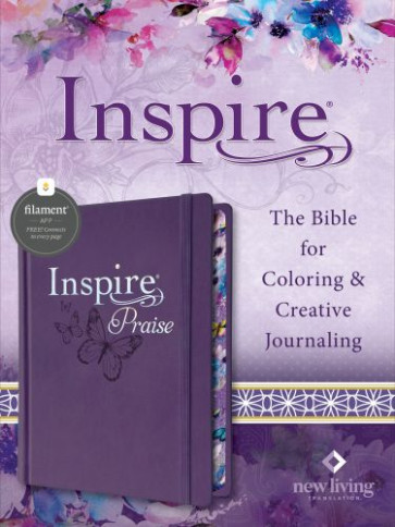 Inspire PRAISE Bible NLT (Hardcover LeatherLike, Purple, Filament Enabled) - Hardcover With ribbon marker(s) Wide margin