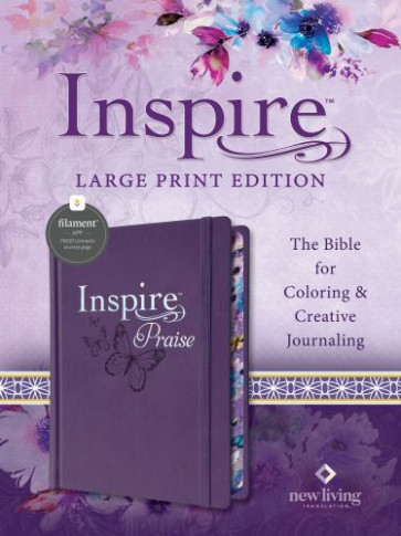 Inspire PRAISE Bible Large Print NLT, Filament Enabled (Hardcover LeatherLike, Purple) - Hardcover Imitation Leather With ribbon marker(s)