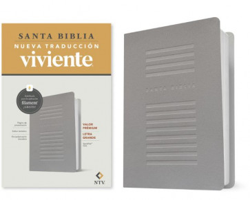 Biblia valor prémium NTV, letra grande con Filament (SentiPiel, Gris) - LeatherLike Gray With ribbon marker(s)