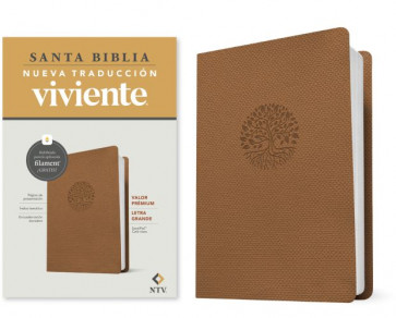 Biblia valor prémium NTV, letra grande con Filament (SentiPiel, Café claro) - LeatherLike With ribbon marker(s)
