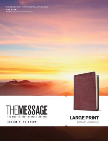 The Message Large Print  - Leather-Look Burgundy With ribbon marker(s)