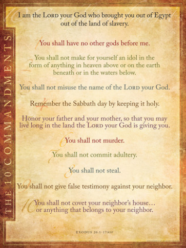 10 Commandments Poster (NIV) - Wallchart