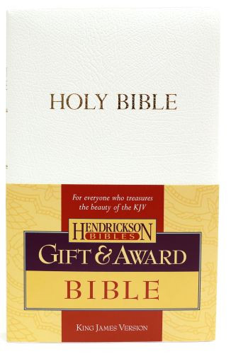 KJV Gift & Award Bible (Imitation Leather, White, Red Letter) - Sewn Imitation Leather