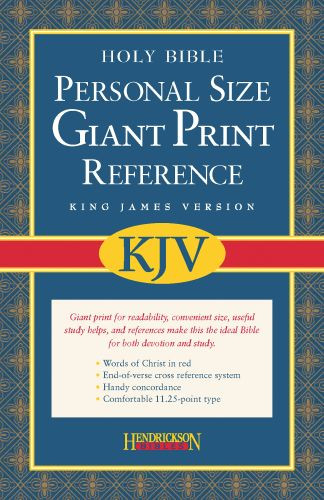 KJV Personal Size Giant Print Reference Bible (Imitation Leather, Black, Red Letter) - Sewn Imitation Leather