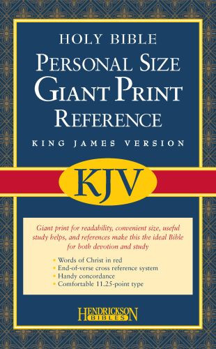 KJV Personal Size Giant Print Reference Bible (Imitation Leather, Burgundy, Red Letter) - Sewn Burgundy Imitation Leather