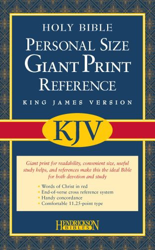 KJV Personal Size Giant Print Reference Bible (Bonded Leather, Black, Red Letter) - Sewn Bonded Leather With ribbon marker(s)