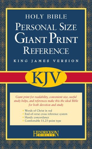 KJV Personal Size Giant Print Reference Bible (Bonded Leather, Burgundy, Red Letter) - Sewn Burgundy Bonded Leather With ribbon marker(s)