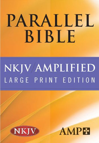 NKJV Amplified Parallel Bible  - Sewn Black Bonded Leather With ribbon marker(s)