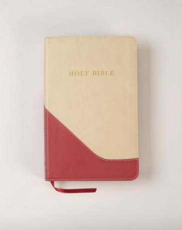 KJV Personal Size Giant Print Reference Bible, Flexisoft  - Sewn Brick/Beige Imitation Leather With ribbon marker(s)