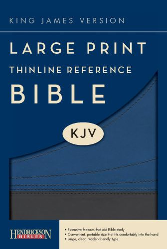 KJV Large Print Thinline Reference Bible (Flexisoft, Slate/Blue, Red Letter) - Sewn Slate Imitation Leather With ribbon marker(s)