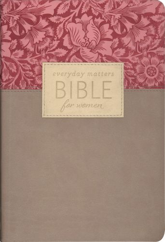 Everyday Matters Bible for Women, Flexisoft  - Sewn Rose/Khaki Imitation Leather
