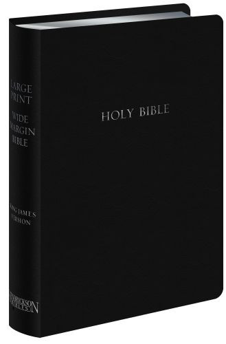KJV Large Print Wide Margin Bible (Bonded Leather, Black, Red Letter) - Sewn Bonded Leather With ribbon marker(s)