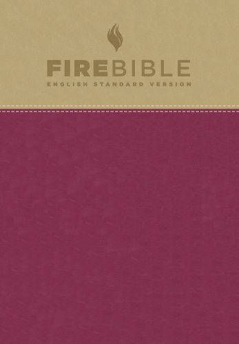 ESV Fire Bible (Flexisoft, Tan/Berry, Red Letter) - Flexisoft Imitation Leather With ribbon marker(s)