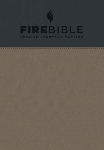 ESV Fire Bible, Flexisoft  - Sewn Charcoal/Slate Imitation Leather With ribbon marker(s)