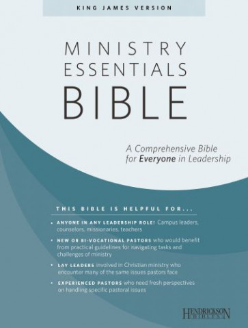 KJV Ministry Essentials Bible (Genuine Leather, Black) - Sewn Genuine Leather With ribbon marker(s)