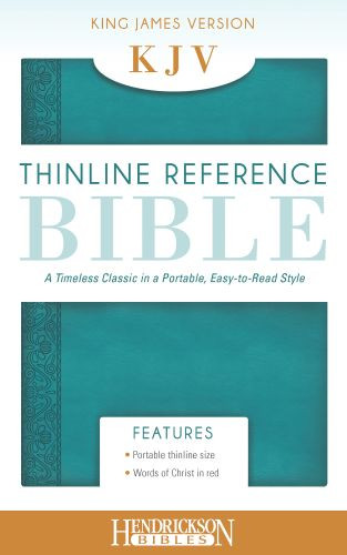 KJV Thinline Reference Bible, Flexisoft (LeatherLike, Aquamarine, Red Letter) - Sewn Aquamarine Imitation Leather With ribbon marker(s)